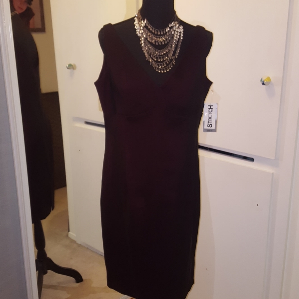 Burgundy knee length formal dress